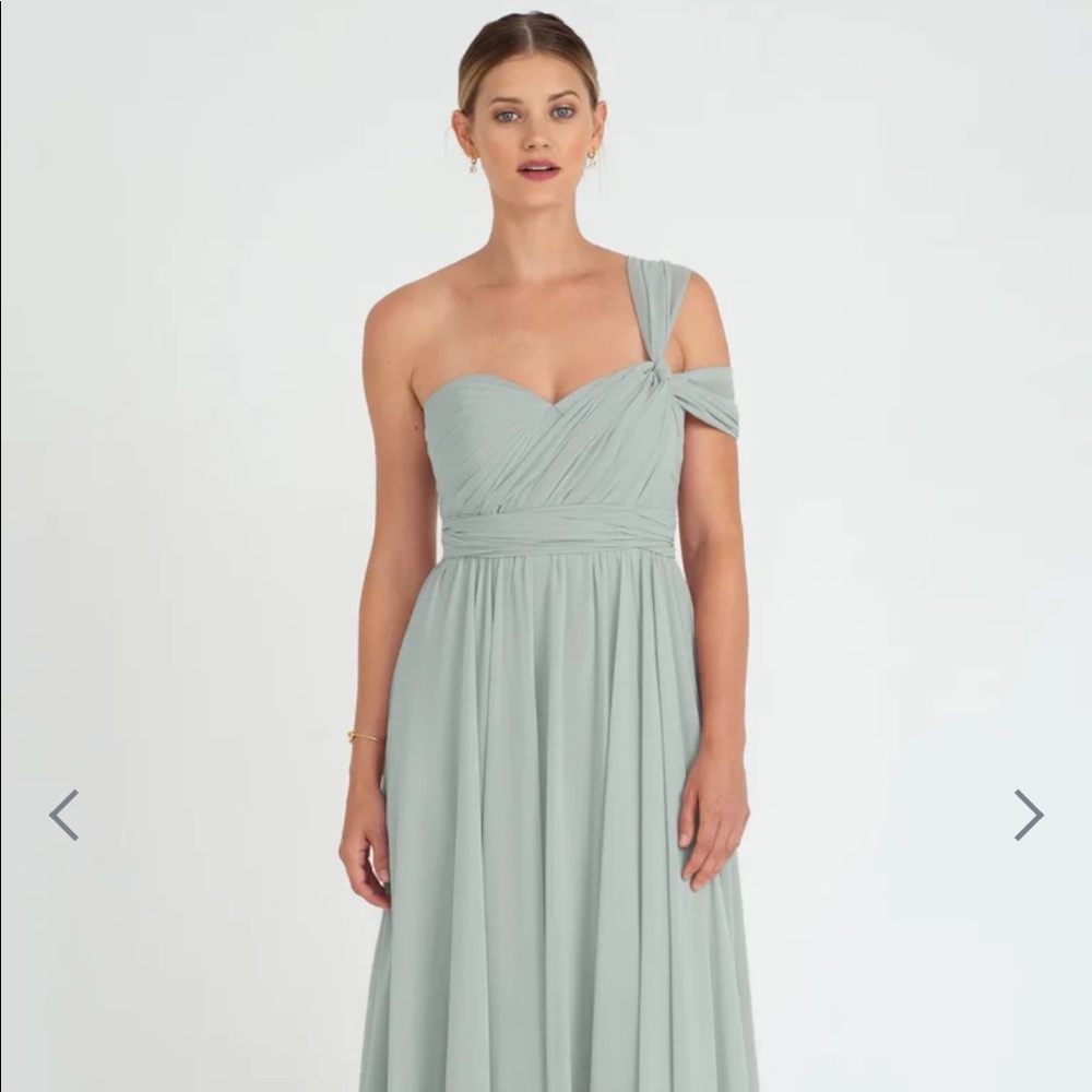 Seafoam Strapless tulle maxi dress